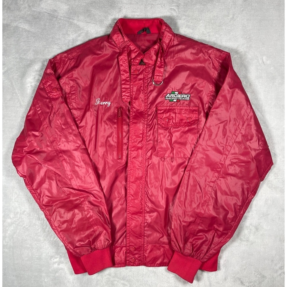 Vintage Upstream Racing Division Racing Jacket Men's L Red Bomber Arciero Italy